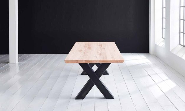 Concept 4 You Plankebord – Schweizerkant med Freja-ben, m. udtræk 6 cm 260 x 110 cm 03 = white wash