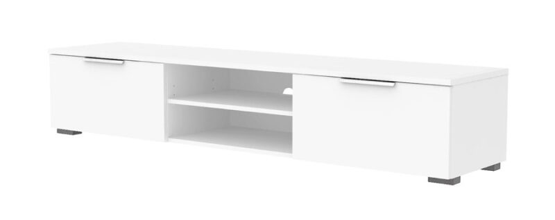 Match TV-bord – hvid højglans med skuffer og opbevaring