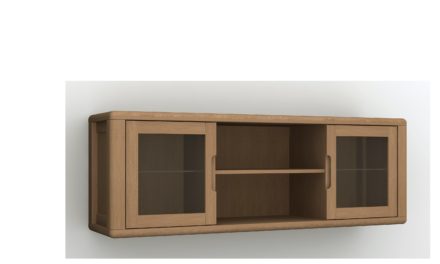 Lina hængevitrine, massivt bøg – med glaslåger