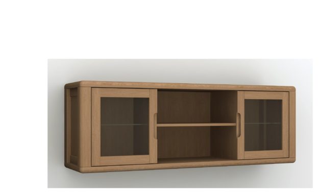 Lina hængevitrine, massivt bøg – med glaslåger