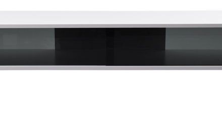 Ester TV-bord med skydelåger i glas – hvid