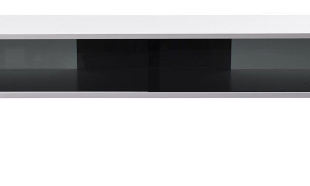 Ester TV-bord med skydelåger i glas – hvid