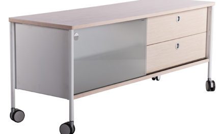 Alessi TV-bord med hjul, Hvid, Natur