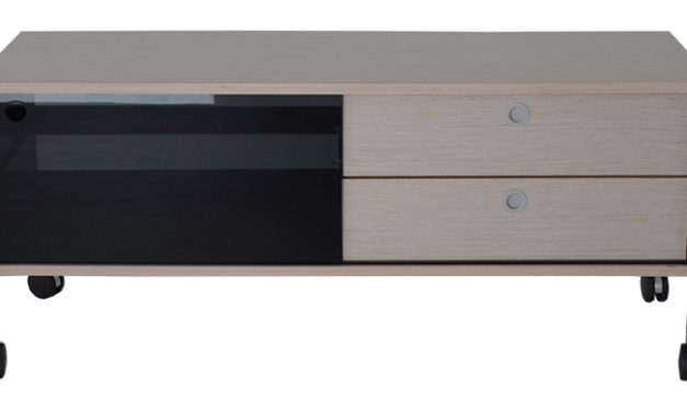 Alessi TV-bord med hjul, sort, natur