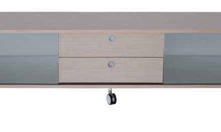 Alessi bred TV-bord med hjul, hvid, sort