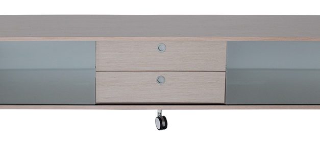 Alessi bred TV-bord med hjul, hvid, sort