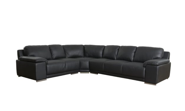 Sofia hjørnesofa i sort læder – venstrevendt