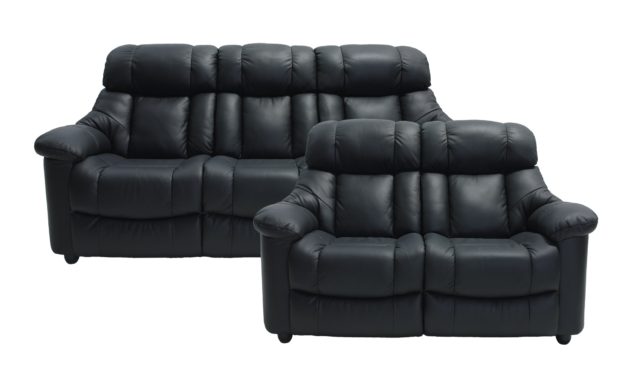 Malmø sofasæt i læder – 2+3er sofa – sort