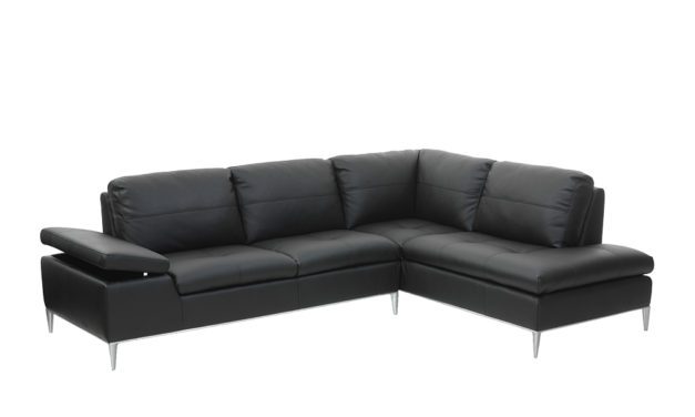 Chicago Chaiselongsofa i sort læder – højrevendt
