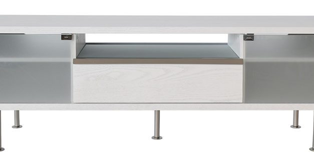 Frank TV-bord med skuffe og glashylde – natur