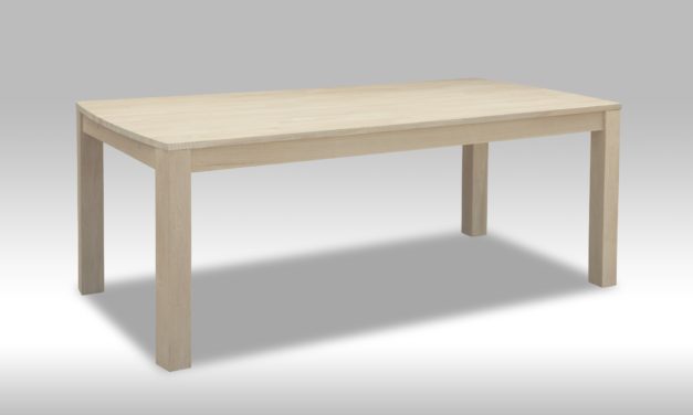 Paris spisebord i hvidolieret egetræ (90×180)