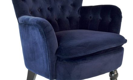 Amy velour lænestol, Blå
