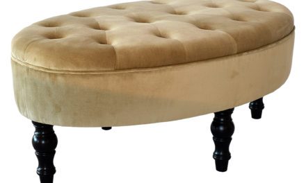 Amy velour fodskammel, Beige