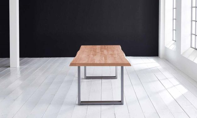 Concept 4 You Plankebord – Barkkant Eg med Manhattan ben, m. udtræk 6 cm 200 x 100 cm 03 = white wash