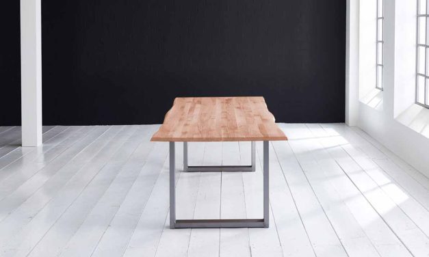 Concept 4 You Plankebord – Barkkant Eg med Manhattan ben, m. udtræk 3 cm 180 x 100 cm 03 = white wash