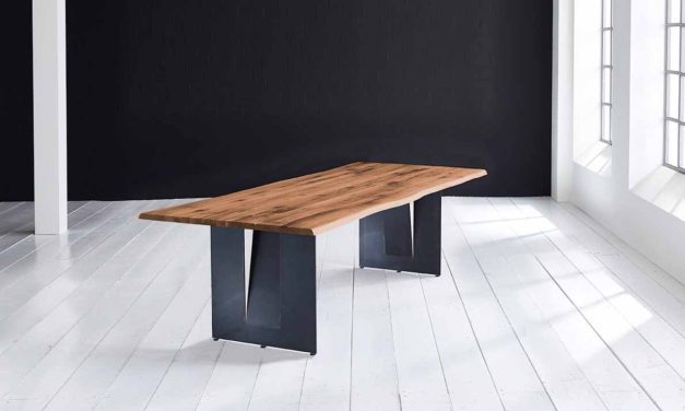 Concept 4 You Plankebord – Barkkant Eg med Steven ben, m. udtræk 3 cm 260 x 100 cm 06 = old bassano