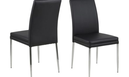 Jolene sort læder PU spisebordsstol