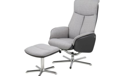 Annora recliner hvilestol med fodskammel – gråt læder