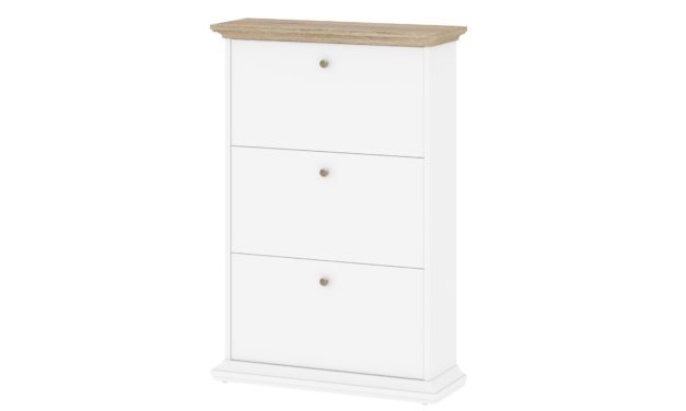 Paris skoskab – Hvid/Eg