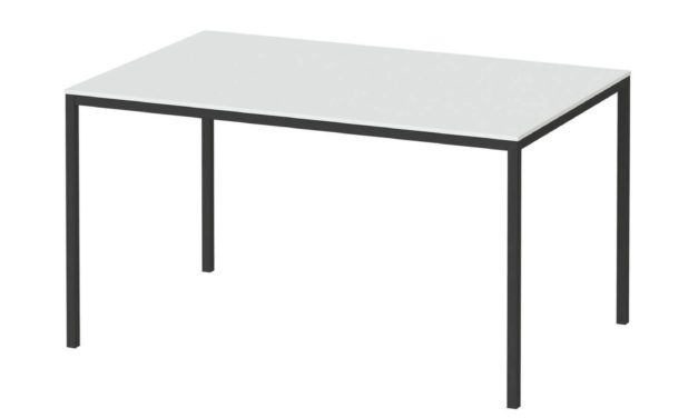 Family spisebord i hvid/sort træ – 140×90