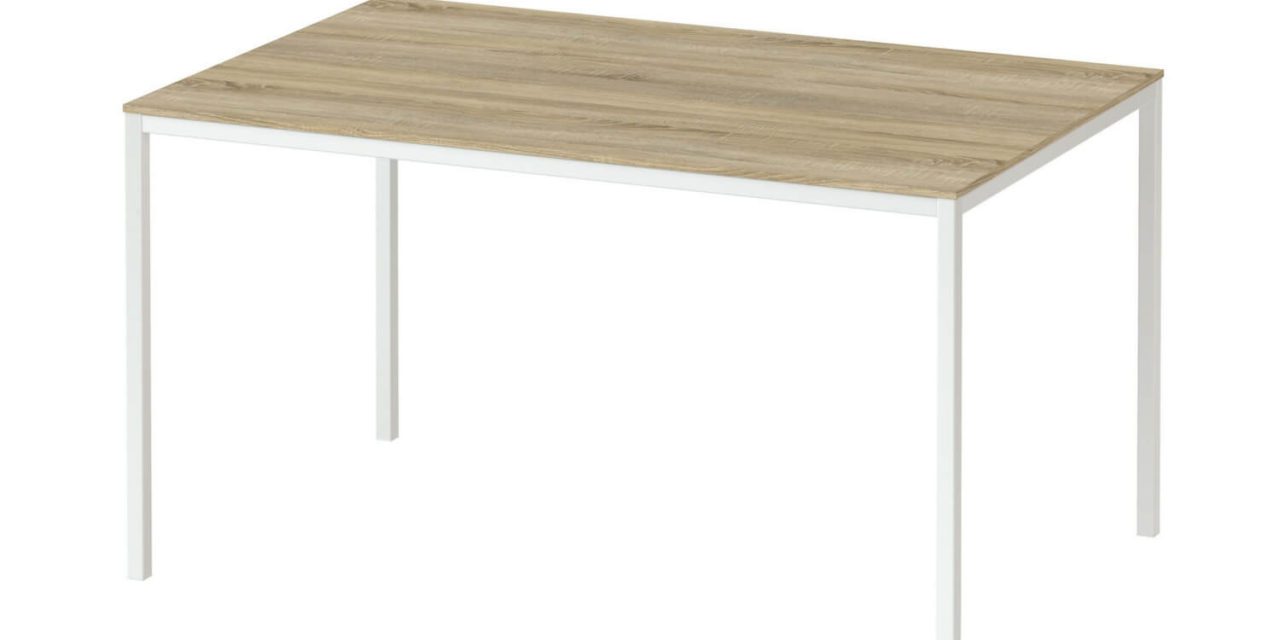 Family spisebord i eg/hvid træ – 140×90