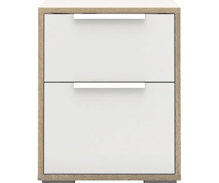 Line Natbord m. 2 skuffer – eg/hvid