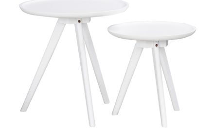 Thea sidebord – hvid, rund (sæt á 2 stk)