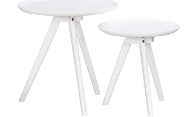 Thea sidebord – hvid, rund (sæt &aacute; 2 stk)