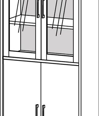 Prima vitrineskab/reol – Eg