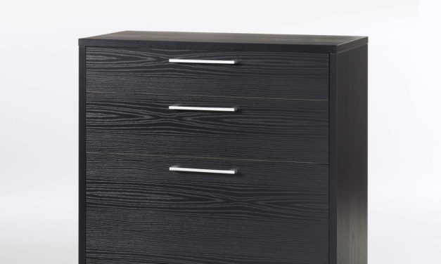 Prima lille kommode m. 4 skuffer – Sort ask