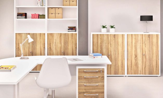 Prima lille kommode m. 4 skuffer – Hvid/Eg