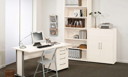 Prima skrivebord – Hvid/Sølvgrå stål