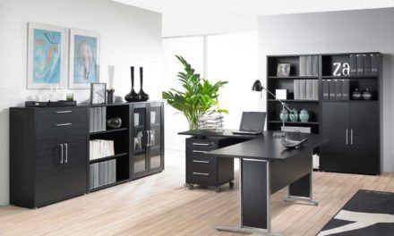 Prima stort skrivebord med skuffer, Sort ask/Sølv stål