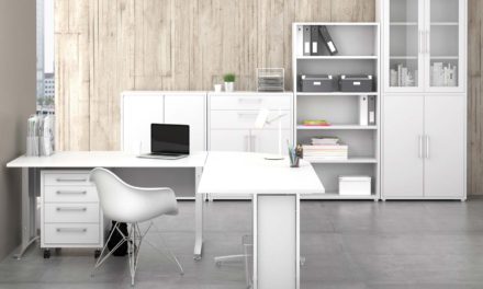 Prima skrivebord med kommode – Hvid