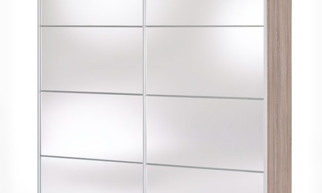 Verona trøffelfarvet skydedørsgarderobeskab