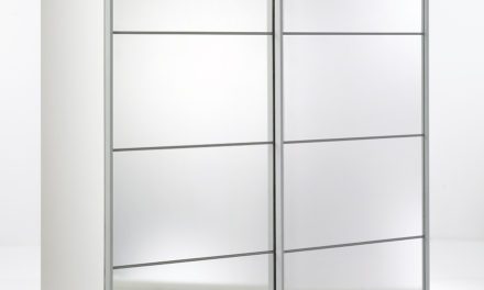 Verona skydedørsgarderobeskab i hvid