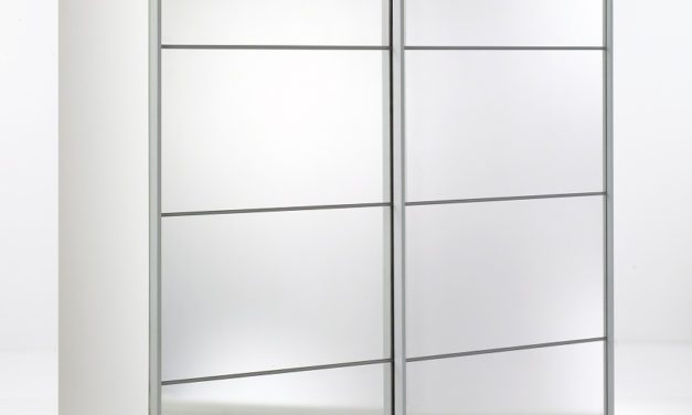 Verona skydedørsgarderobeskab i hvid