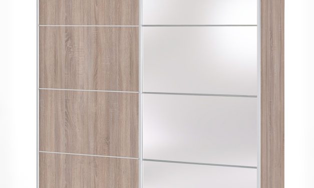 Verona trøffelfarvet skydedørsgarderobeskab