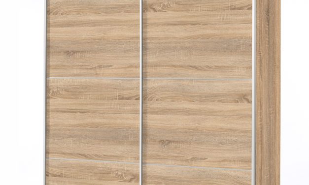 Verona Eg struktur skydedørs garderobeskab