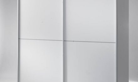 Verona skydedørsskab i hvid