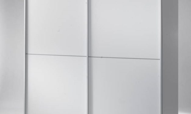 Verona skydedørsskab i hvid