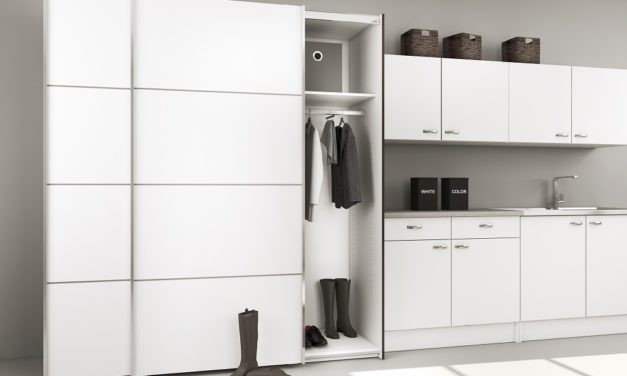 Verona antracit eg/hvidt garderobeskab