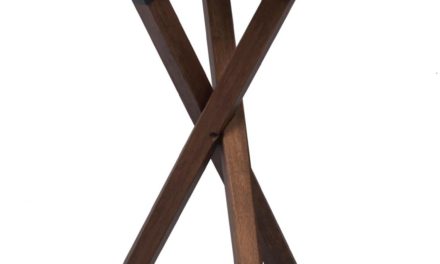 Morris sidebord – hvid/valnød, rund (Ø50)