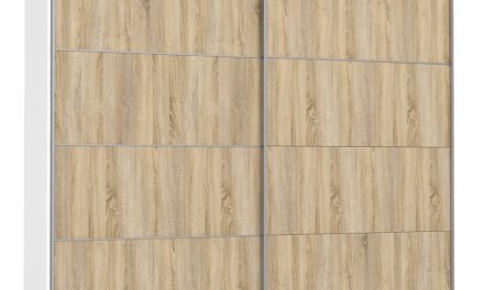 Verona eg/hvidt skydedørsskab – Bred