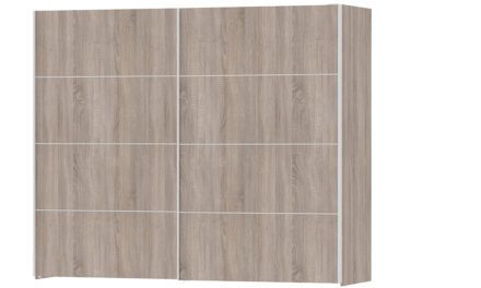 Verona trøffelfarvet skydedørsskab – Bred