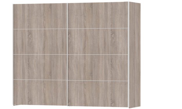 Verona trøffelfarvet skydedørsskab – Bred