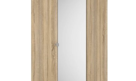 Save garderobeskab (100 cm) i eg struktur med spejl