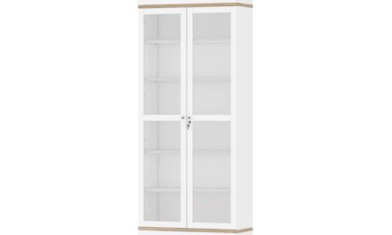 Roomers vitrineskab – Hvid m. Eg