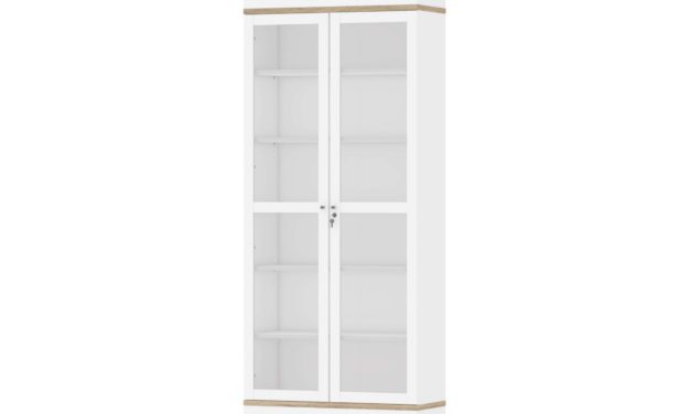 Roomers vitrineskab – Hvid m. Eg