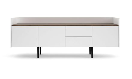 Unit stor skænk – Hvid/Valnød